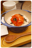 タコと焼きトマトの炊き込みご飯　タイム風味